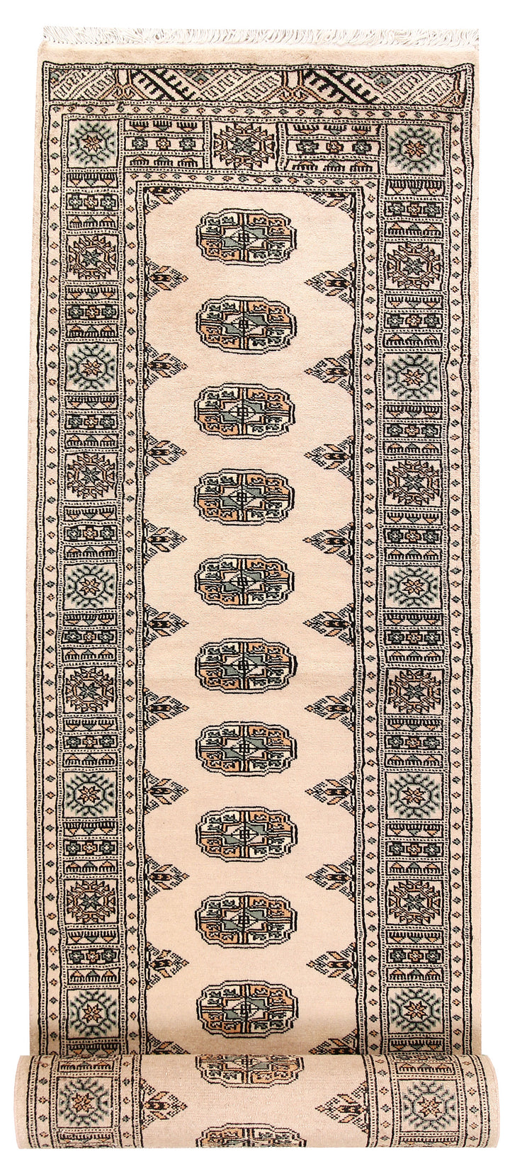 Bisque Bokhara 2' 6 x 12' 10 - No. 59995 - ALRUG Rug Store