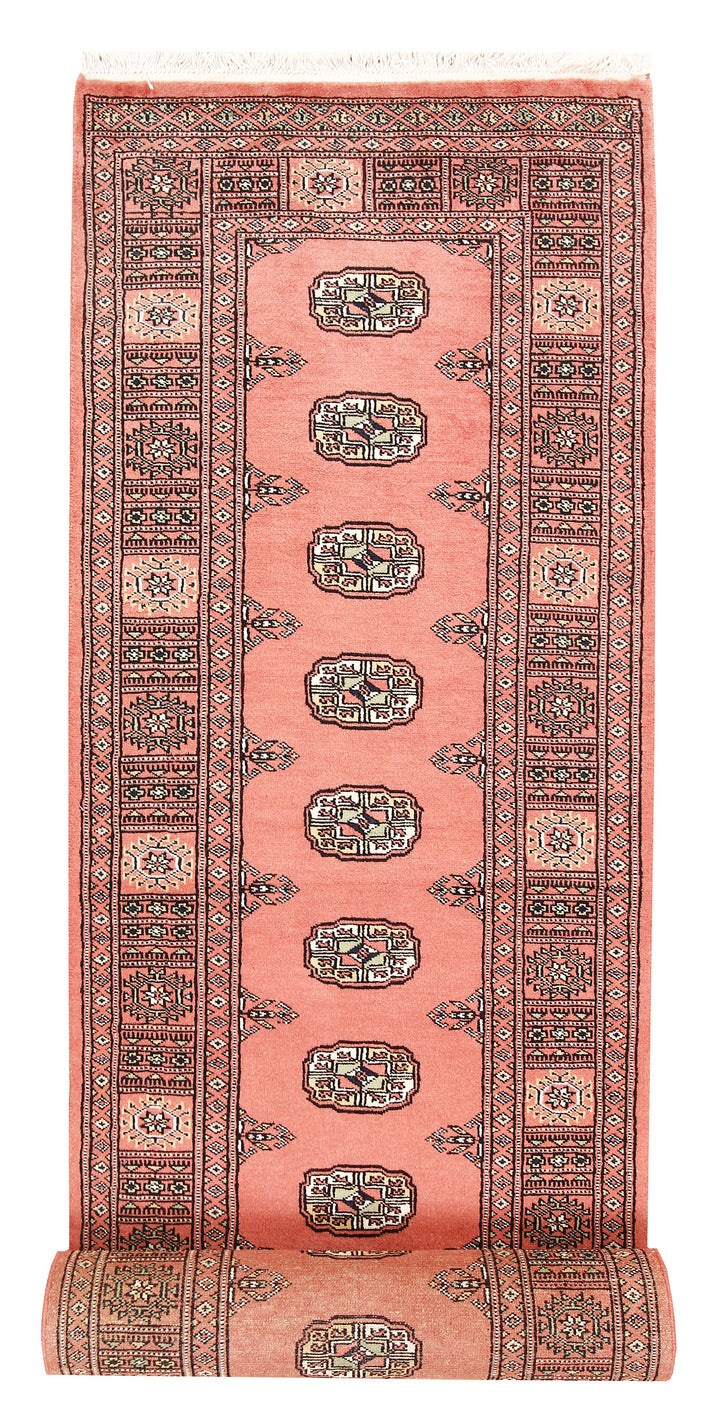 Salmon Bokhara 2' 7 x 14' 10 - No. 60078 - ALRUG Rug Store