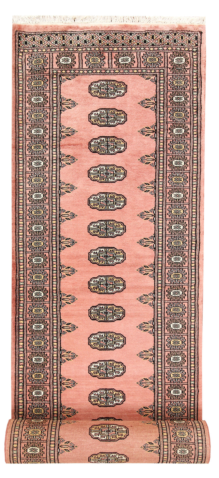 Salmon Bokhara 2' 8 x 14' 1 - No. 60099 - ALRUG Rug Store