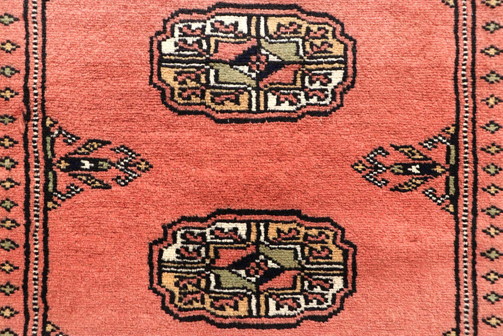 Salmon Bokhara 2' 7 x 14' 1 - No. 60101 - ALRUG Rug Store