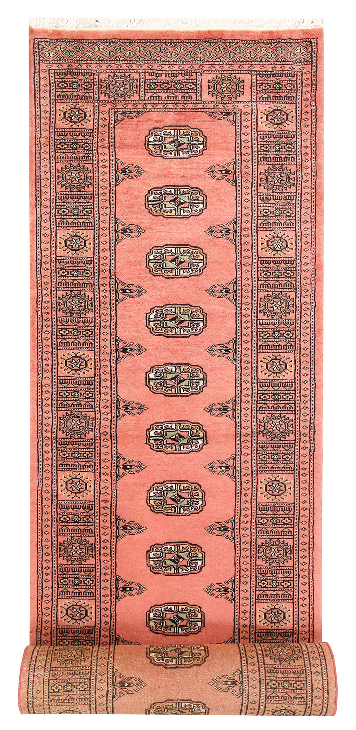 Salmon Bokhara 2' 7 x 14' 1 - No. 60101 - ALRUG Rug Store