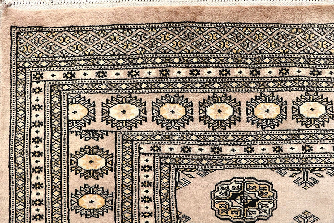 Antique White Bokhara 6'  1" x 8'  8" - No. QA71458