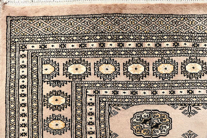 Antique White Bokhara 6'  1" x 8'  8" - No. QA71458