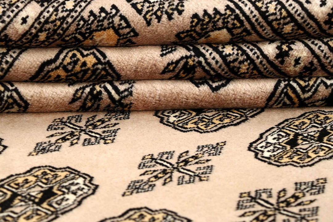 Antique White Bokhara 6'  1" x 8'  8" - No. QA71458