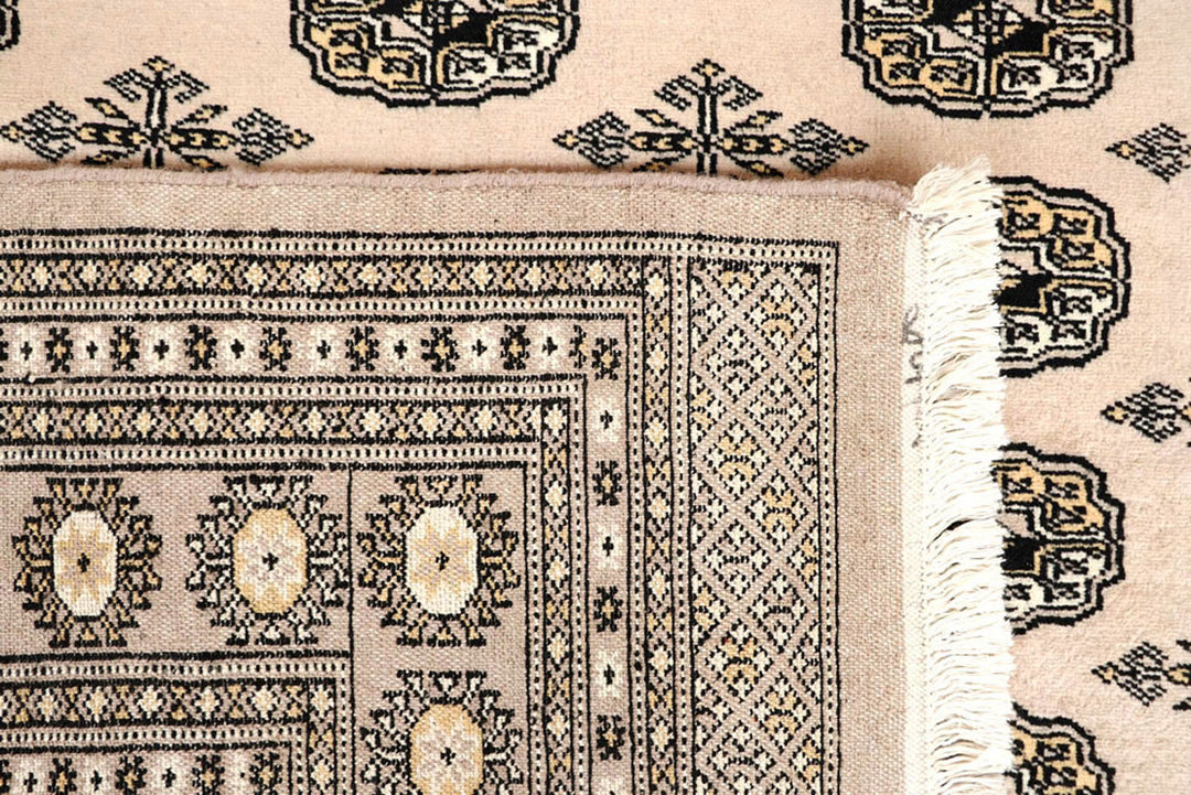 Antique White Bokhara 6'  1" x 8'  8" - No. QA71458