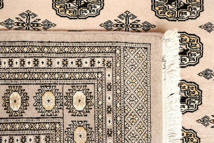 Antique White Bokhara 6'  1" x 8'  8" - No. QA71458