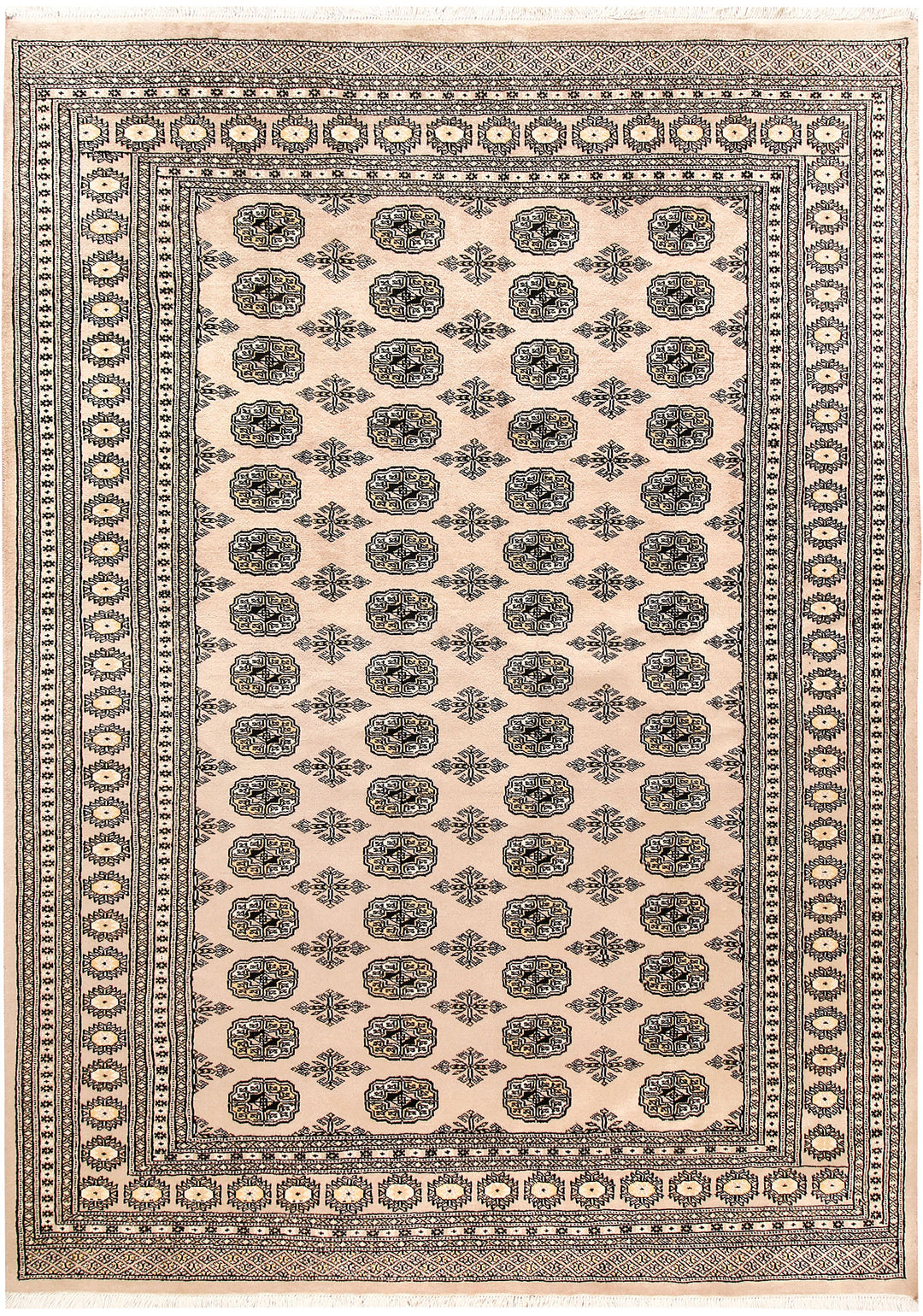 Antique White Bokhara 6' 1 x 8' 8 - No. 60217 - ALRUG Rug Store