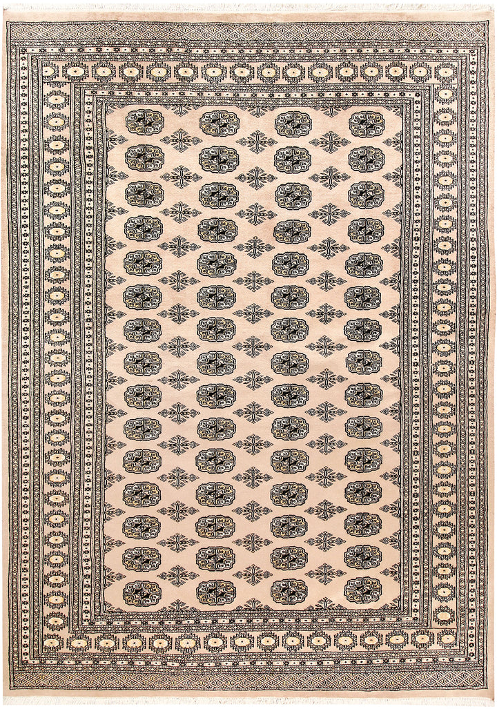 Antique White Bokhara 6'  1" x 8'  8" - No. QA71458