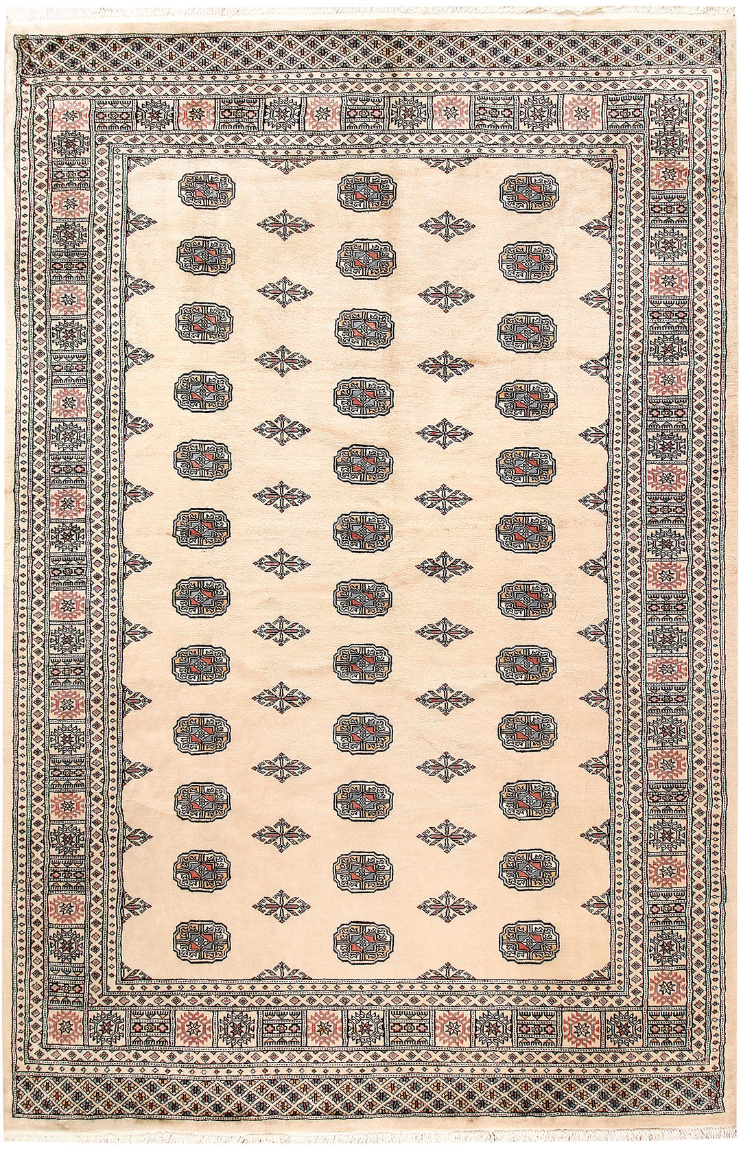 Bisque Bokhara 6' 1 x 9' 2 - No. 60239 - ALRUG Rug Store