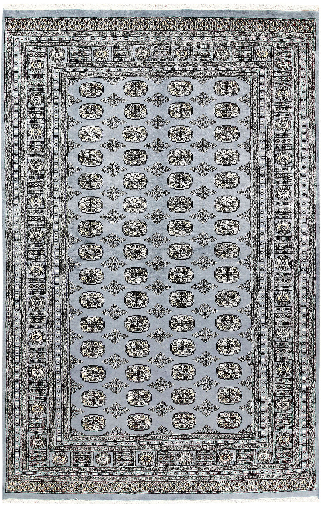 Light Slate Grey Bokhara 6' x 9' 4 - No. 60251 - ALRUG Rug Store