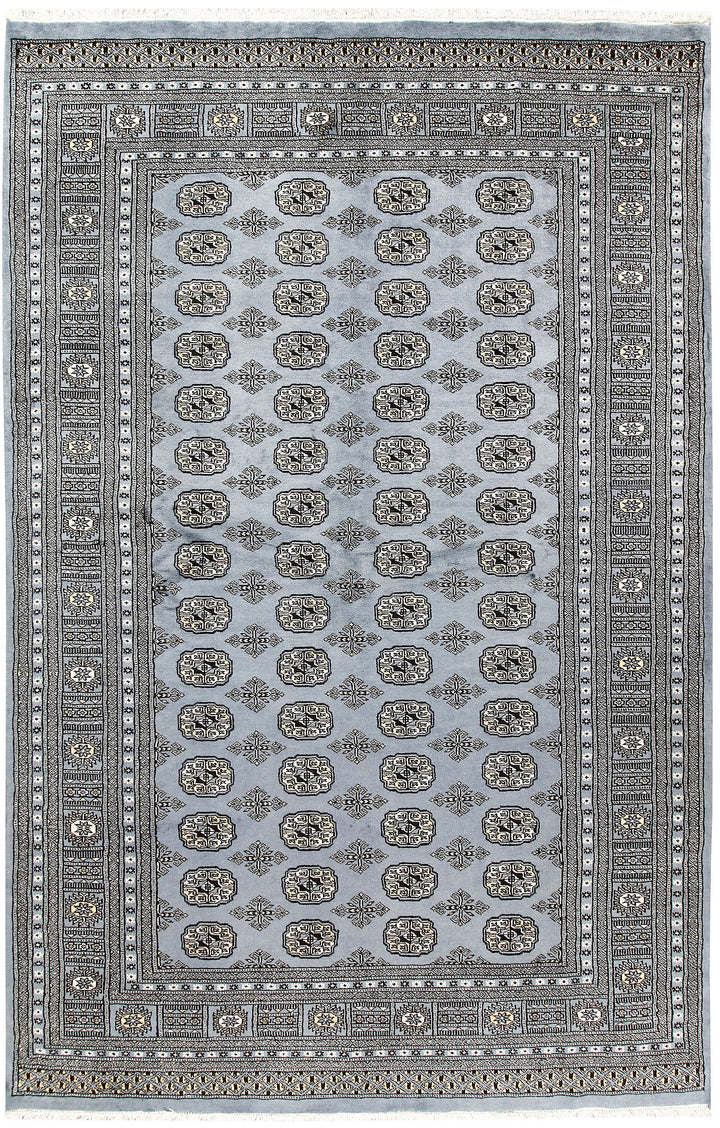 Light Slate Grey Bokhara 6' x 9' 4 - No. 60251 - ALRUG Rug Store