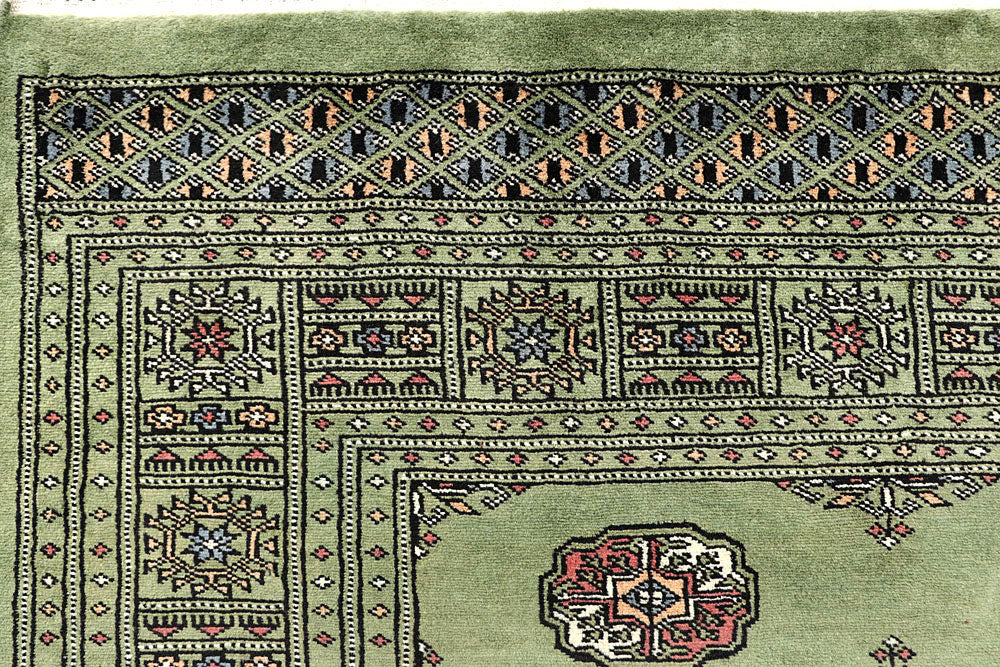 Dark Olive Green Bokhara 6' 1 x 9' 2 - No. 60271 - ALRUG Rug Store