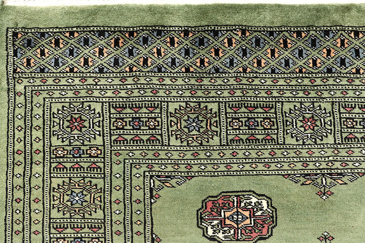 Dark Olive Green Bokhara 6' 1 x 9' 2 - No. 60271 - ALRUG Rug Store