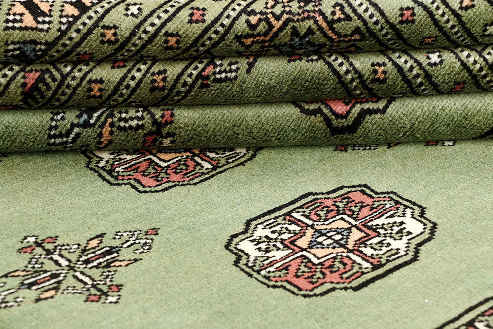 Dark Olive Green Bokhara 6' 1 x 9' 2 - No. 60271 - ALRUG Rug Store