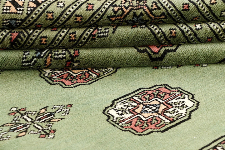 Dark Olive Green Bokhara 6' 1 x 9' 2 - No. 60271 - ALRUG Rug Store