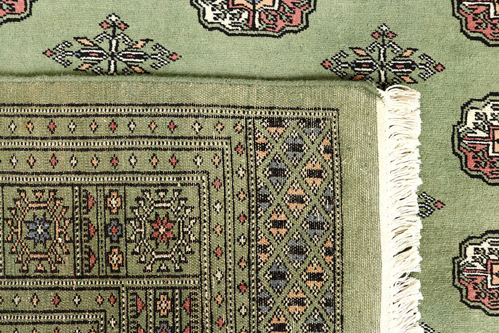 Dark Olive Green Bokhara 6' 1 x 9' 2 - No. 60271 - ALRUG Rug Store
