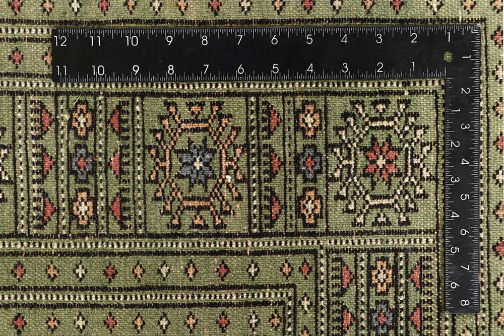 Dark Olive Green Bokhara 6' 1 x 9' 2 - No. 60271 - ALRUG Rug Store