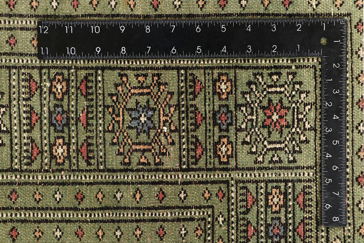 Dark Olive Green Bokhara 6' 1 x 9' 2 - No. 60271 - ALRUG Rug Store