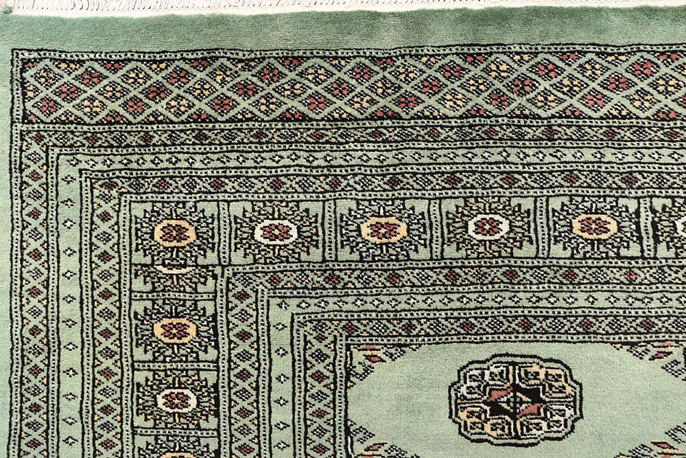 Dark Sea Green Bokhara 6' 2 x 9' 2 - No. 60272 - ALRUG Rug Store