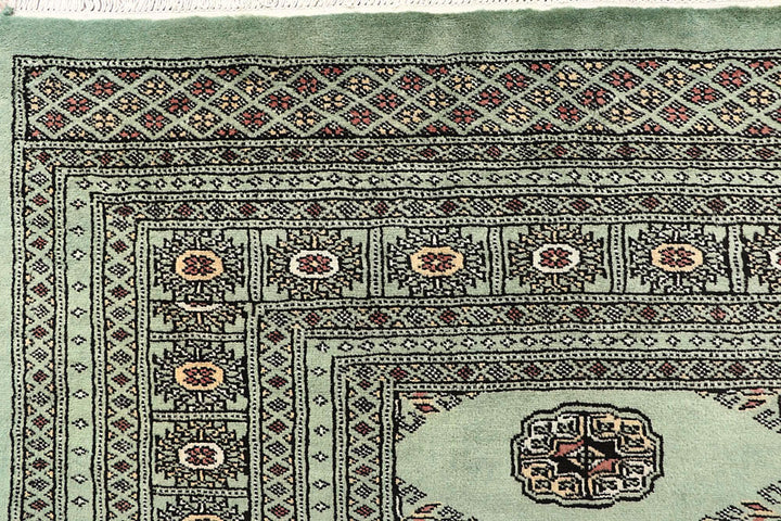 Dark Sea Green Bokhara 6' 2 x 9' 2 - No. 60272 - ALRUG Rug Store