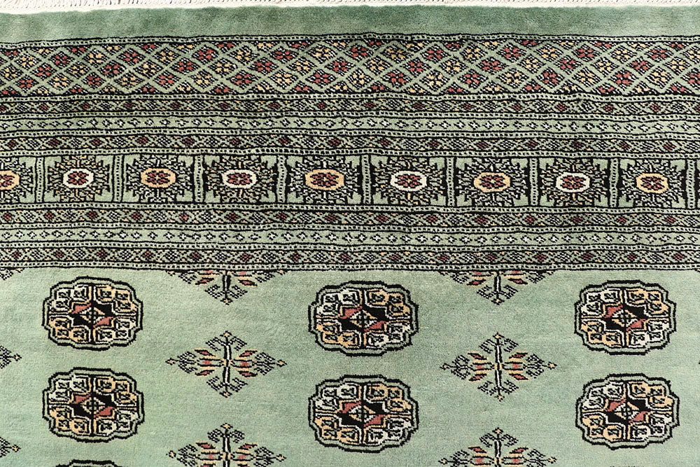 Dark Sea Green Bokhara 6' 2 x 9' 2 - No. 60272 - ALRUG Rug Store