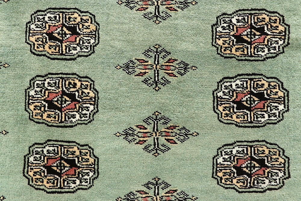Dark Sea Green Bokhara 6' 2 x 9' 2 - No. 60272 - ALRUG Rug Store