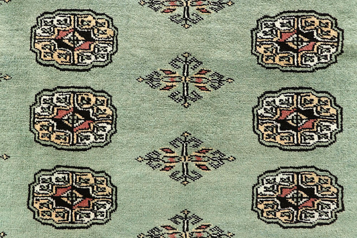 Dark Sea Green Bokhara 6' 2 x 9' 2 - No. 60272 - ALRUG Rug Store
