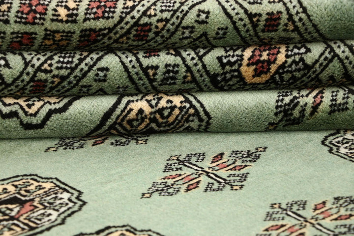 Dark Sea Green Bokhara 6' 2 x 9' 2 - No. 60272 - ALRUG Rug Store