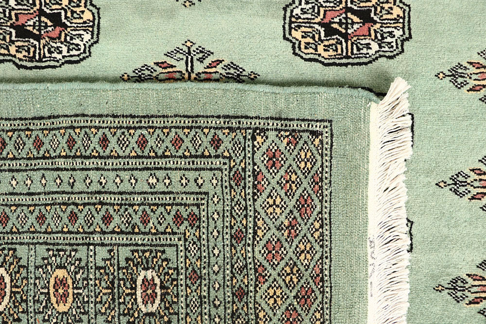Dark Sea Green Bokhara 6' 2 x 9' 2 - No. 60272 - ALRUG Rug Store