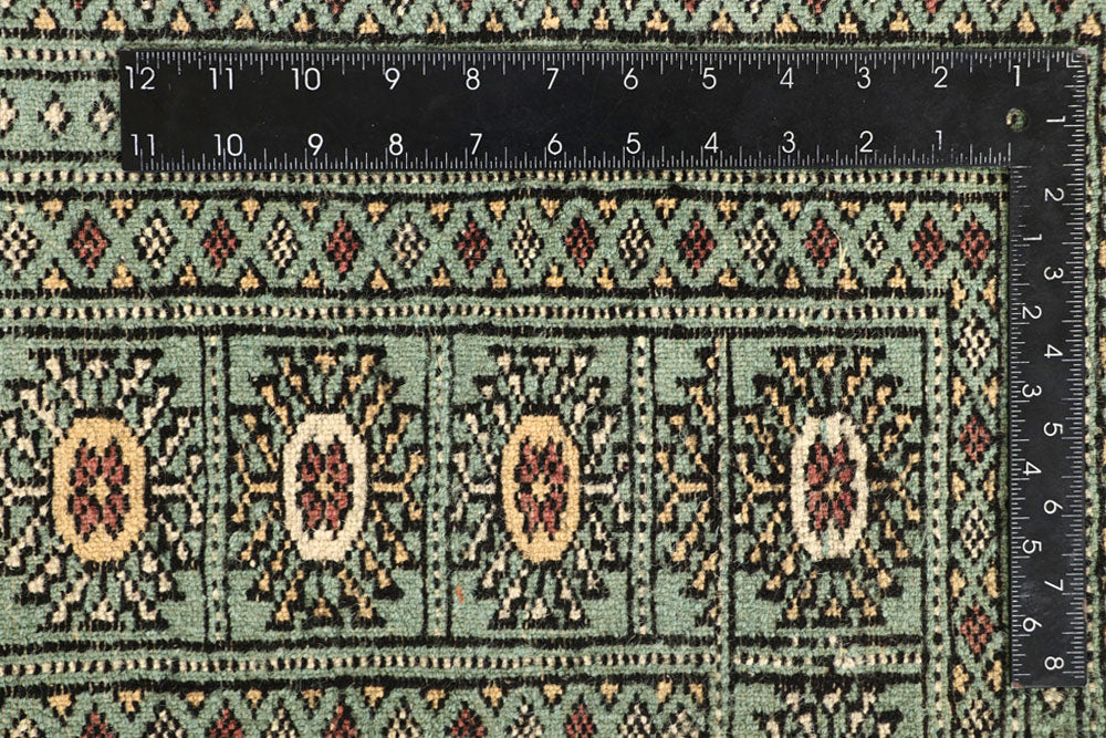 Dark Sea Green Bokhara 6' 2 x 9' 2 - No. 60272 - ALRUG Rug Store