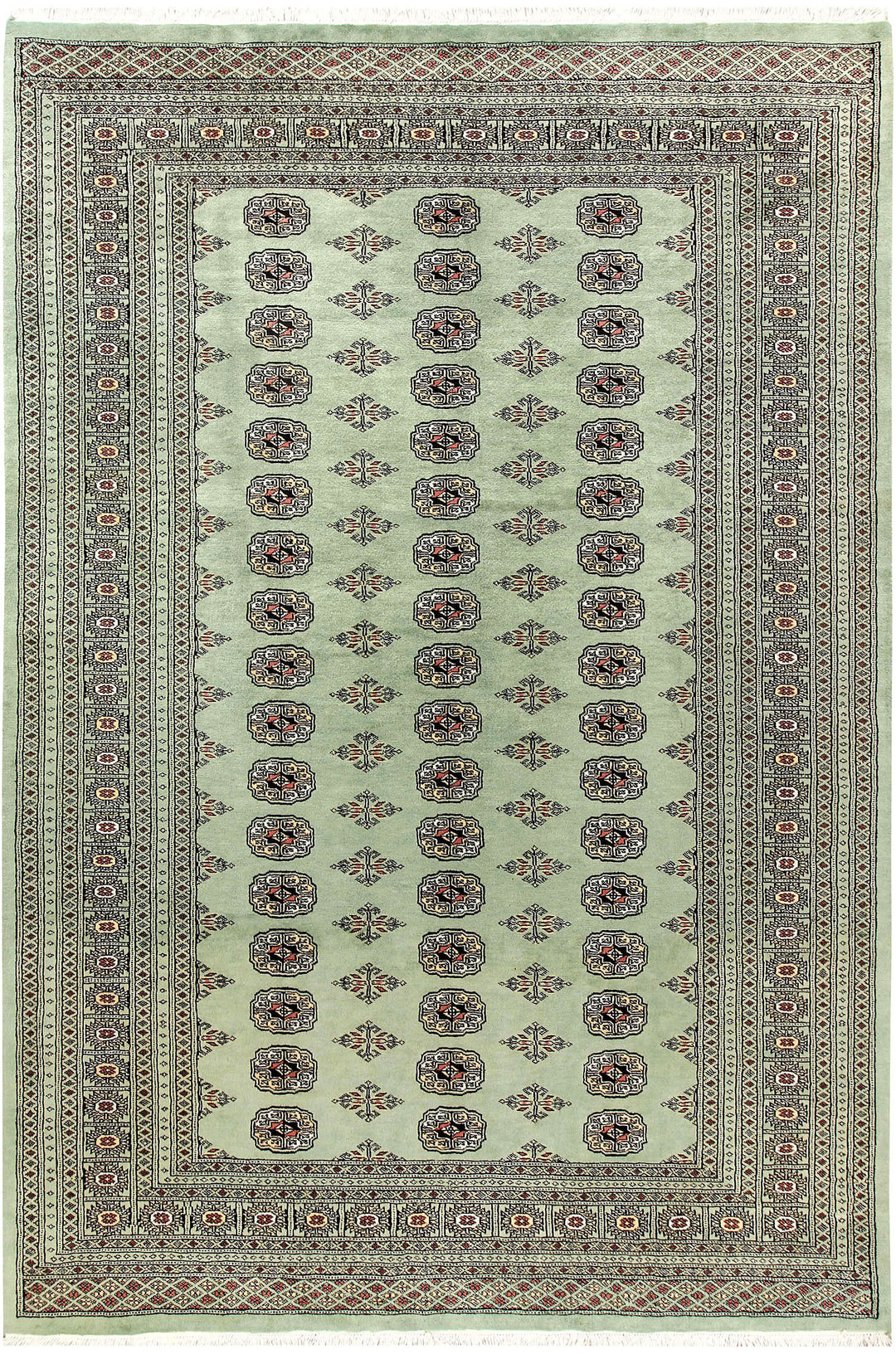 Dark Sea Green Bokhara 6' 2 x 9' 2 - No. 60272 - ALRUG Rug Store
