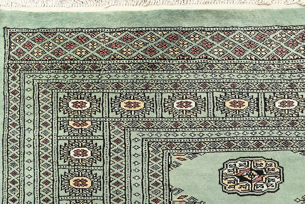 Dark Sea Green Bokhara 6' 2 x 7' 10 - No. 60273 - ALRUG Rug Store
