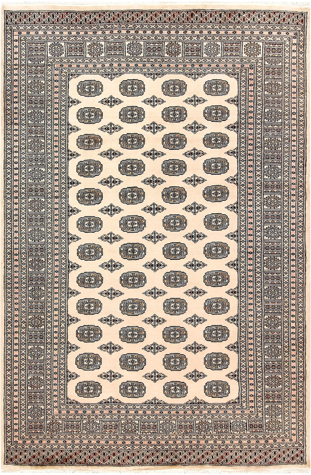 Bisque Bokhara 6' 2 x 9' 3 - No. 60282 - ALRUG Rug Store