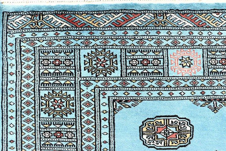 Sky Blue Bokhara 5'  1" x 8'  2" - No. QA12839
