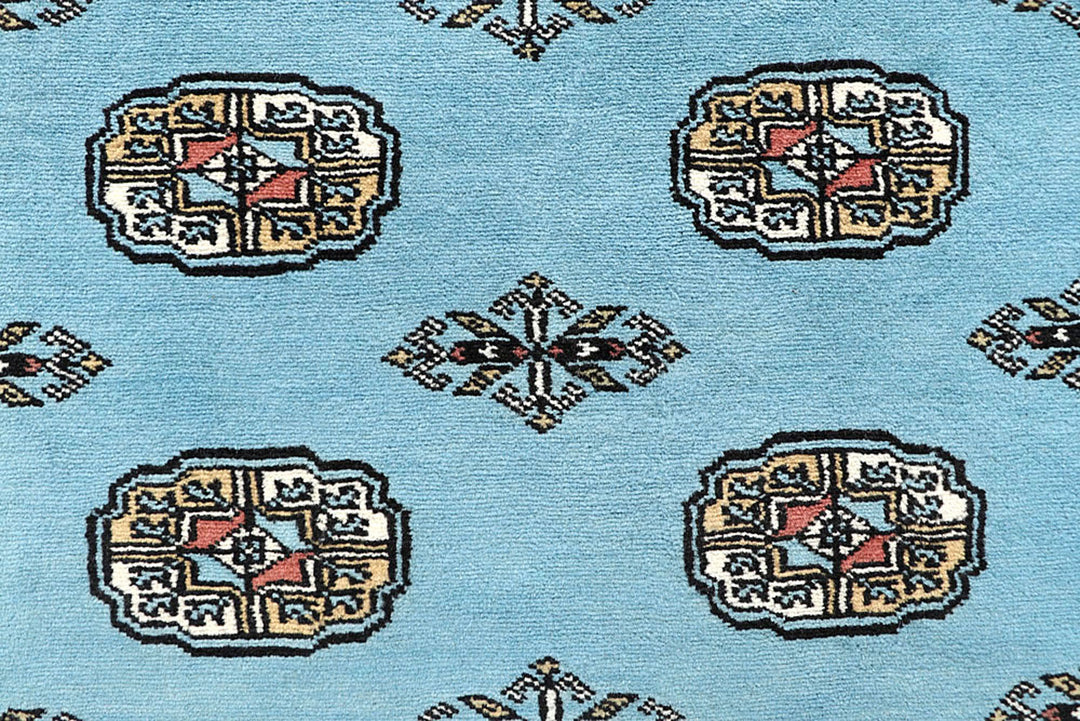 Sky Blue Bokhara 5'  1" x 8'  2" - No. QA12839