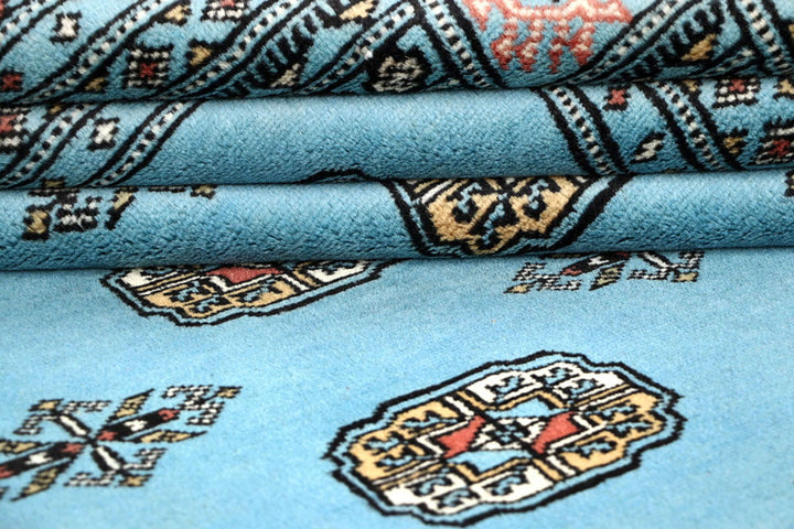 Sky Blue Bokhara 5'  1" x 8'  2" - No. QA12839