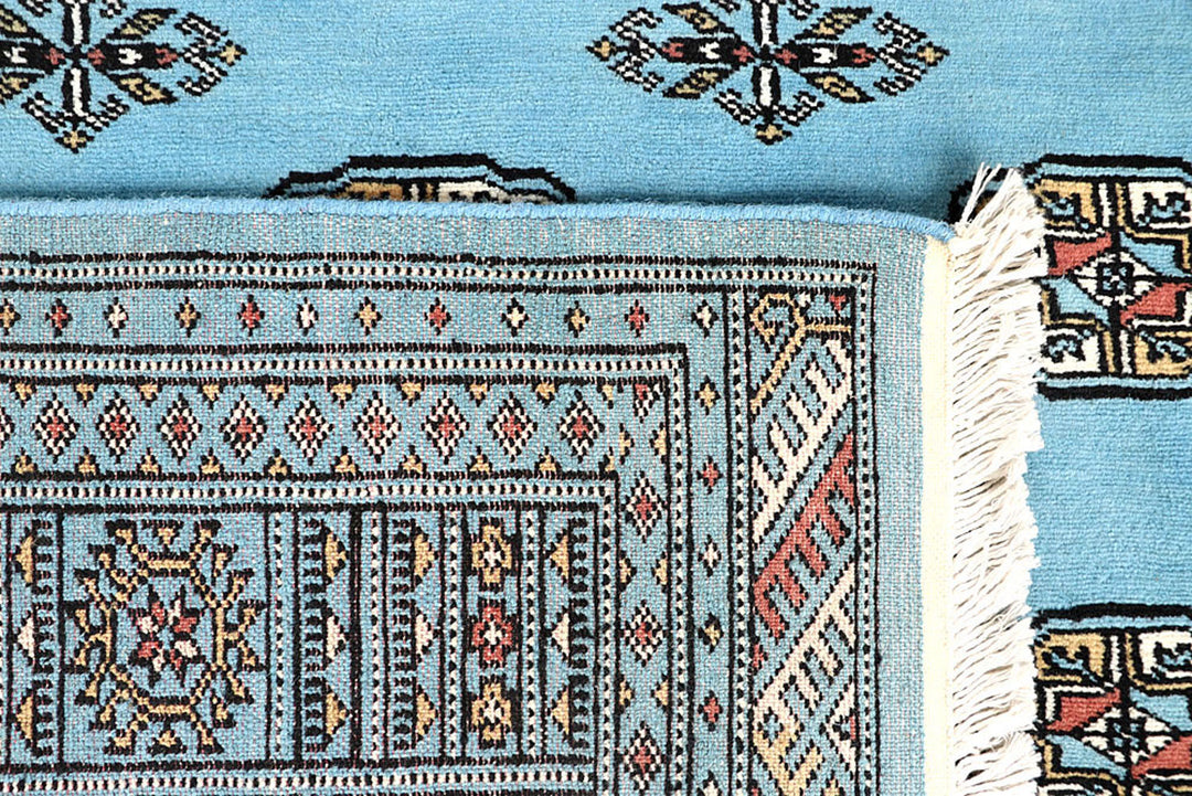 Sky Blue Bokhara 5'  1" x 8'  2" - No. QA12839
