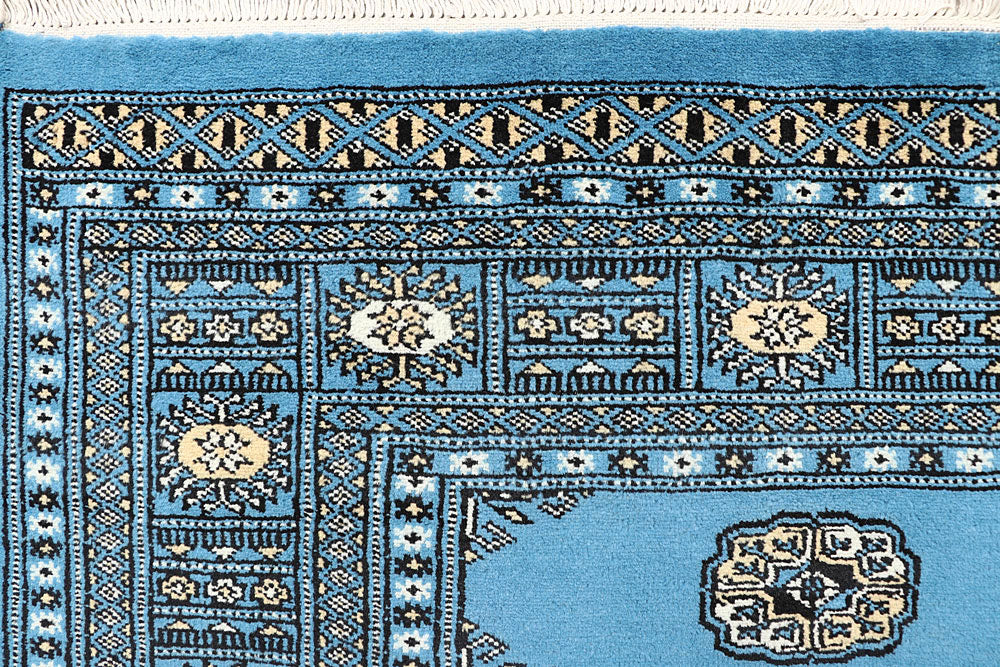 Light Sky Blue Bokhara 5' 1 x 7' 9 - No. 60383 - ALRUG Rug Store