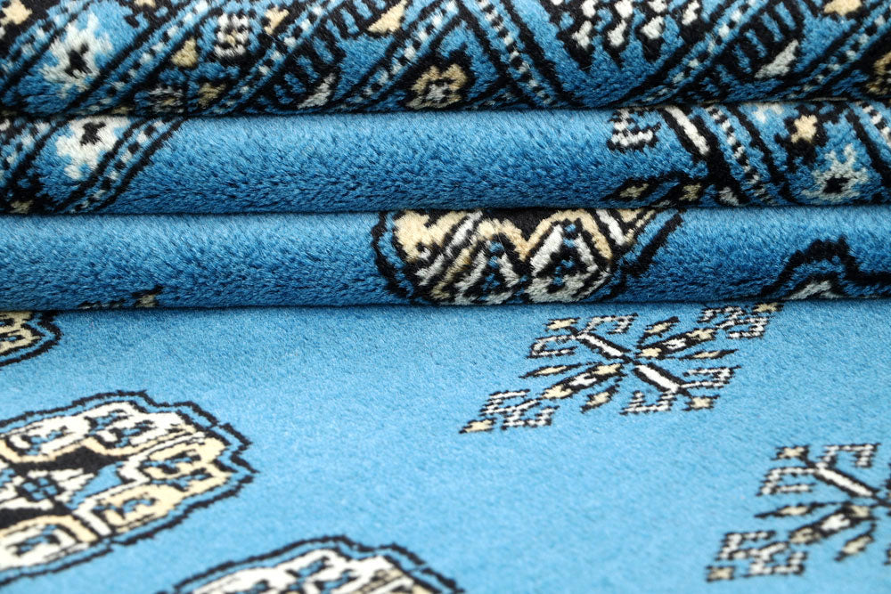 Light Sky Blue Bokhara 5' 1 x 7' 9 - No. 60383 - ALRUG Rug Store