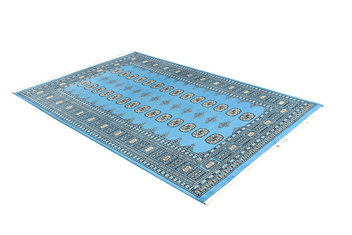 Light Sky Blue Bokhara 5' 1 x 7' 9 - No. 60383 - ALRUG Rug Store