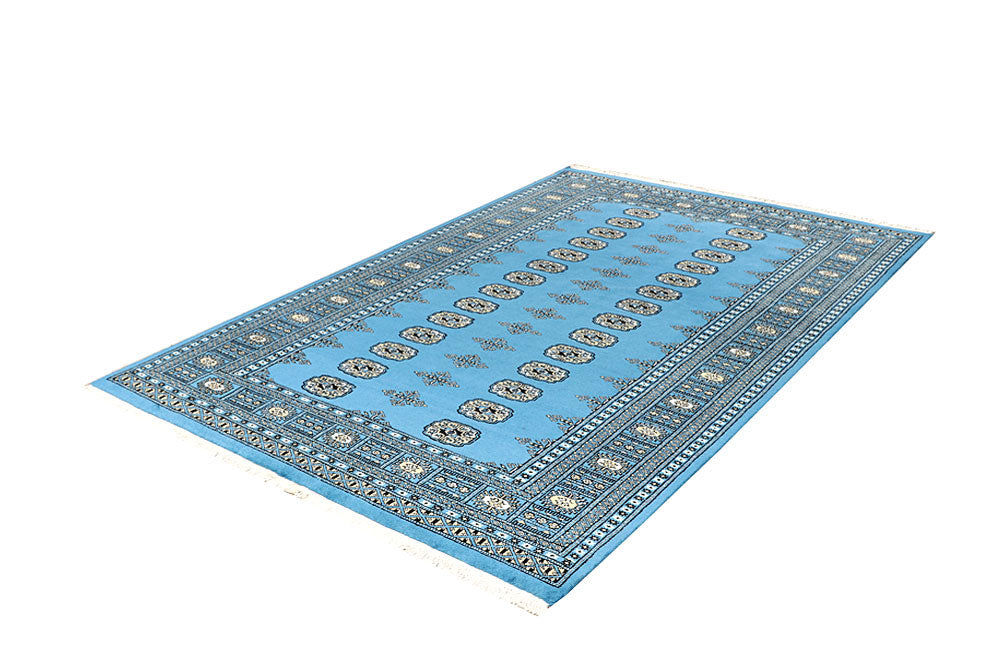 Light Sky Blue Bokhara 5' 1 x 7' 9 - No. 60383 - ALRUG Rug Store