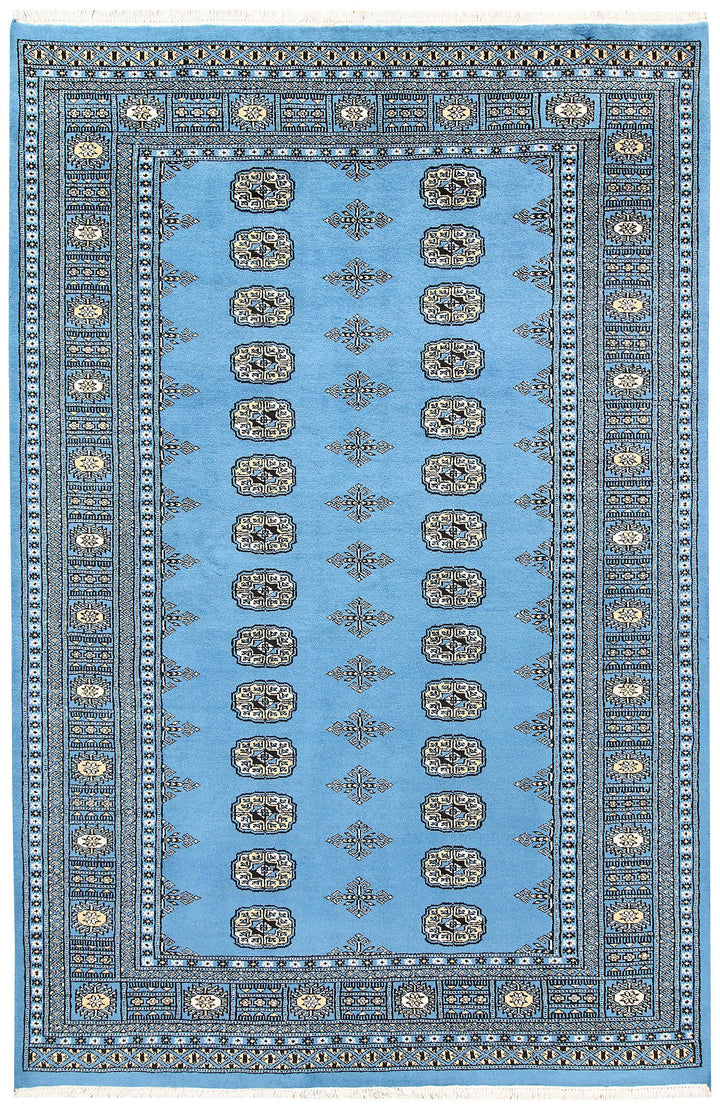 Light Sky Blue Bokhara 5' 1 x 7' 9 - No. 60383 - ALRUG Rug Store