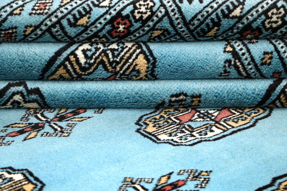 Sky Blue Bokhara 5' 1 x 8' 5 - No. 60384 - ALRUG Rug Store