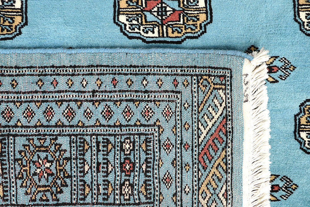 Sky Blue Bokhara 5' 1 x 8' 5 - No. 60384 - ALRUG Rug Store