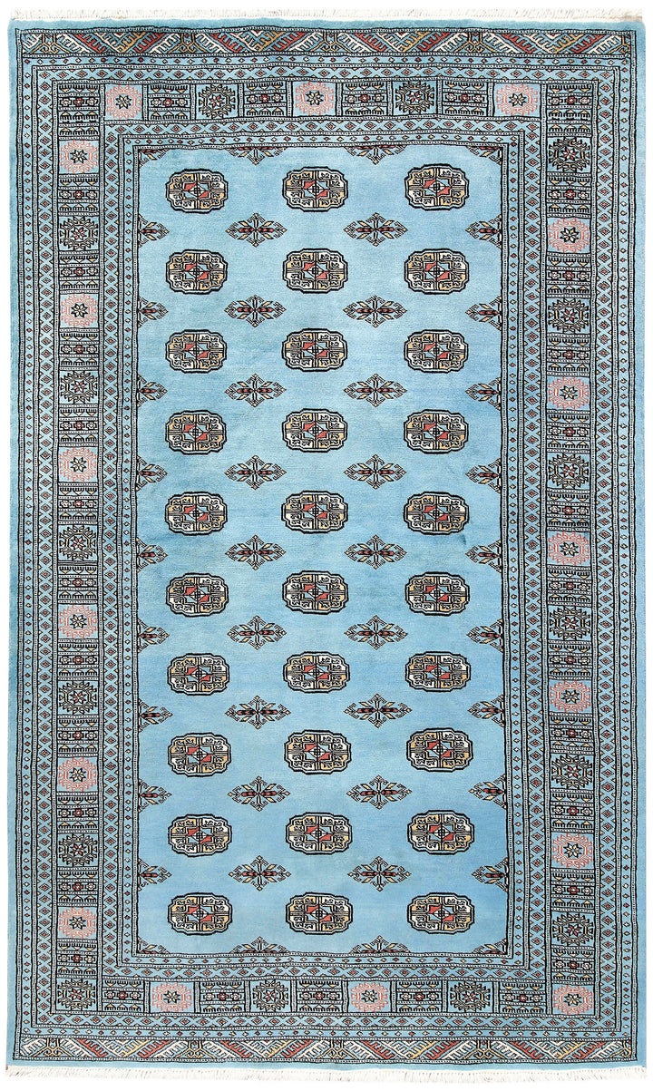 Sky Blue Bokhara 5' 1 x 8' 5 - No. 60384 - ALRUG Rug Store