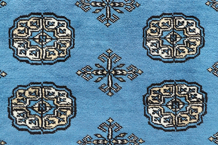 Light Sky Blue Bokhara 5'  2" x 7'  5" - No. QA86589