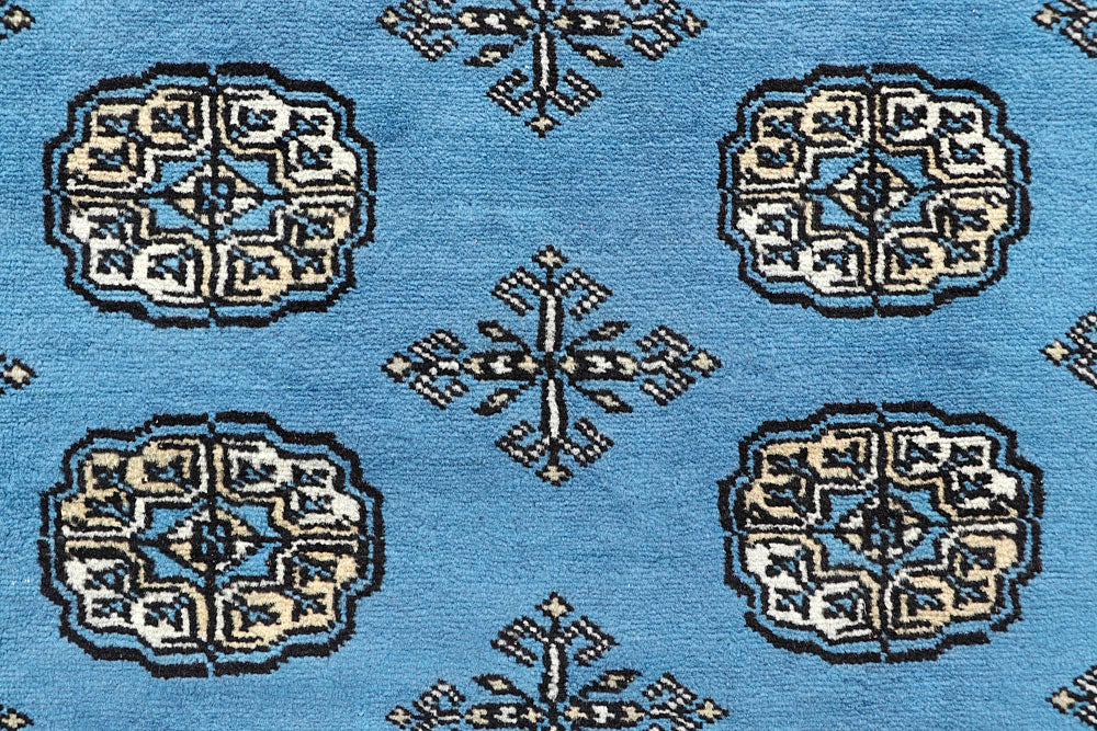 Light Sky Blue Bokhara 5' 2 x 7' 5 - No. 60385 - ALRUG Rug Store