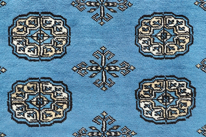 Light Sky Blue Bokhara 5' 2 x 7' 5 - No. 60385 - ALRUG Rug Store