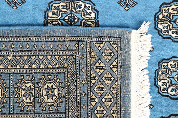 Light Sky Blue Bokhara 5' 2 x 7' 5 - No. 60385 - ALRUG Rug Store