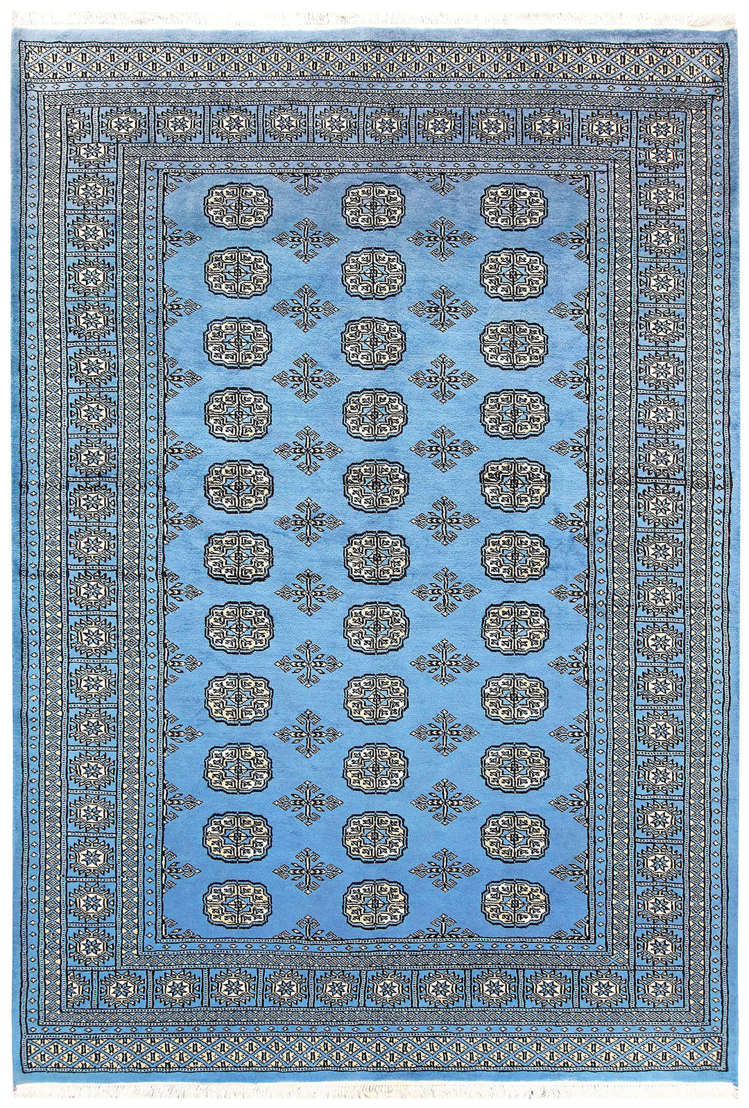 Light Sky Blue Bokhara 5' 2 x 7' 5 - No. 60385 - ALRUG Rug Store